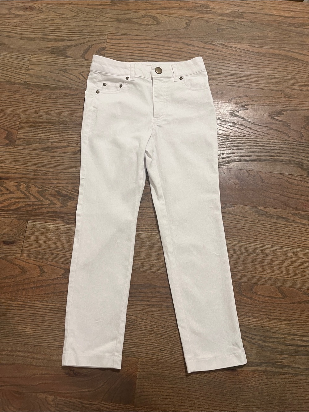 The Beaufort Bonnet Company girls white jeans size 6 GUC